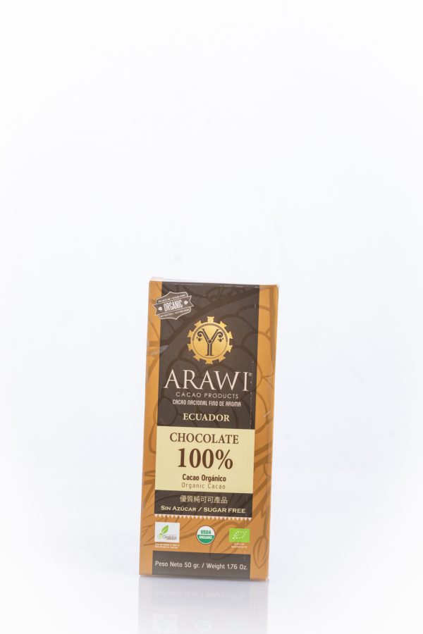Barra de chocolate Orgánica al 100 % Cacao, sin azúcar