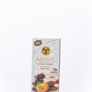 Barra de Chocolate Orgánico 70% Cacao con Maracuya + Nibs
