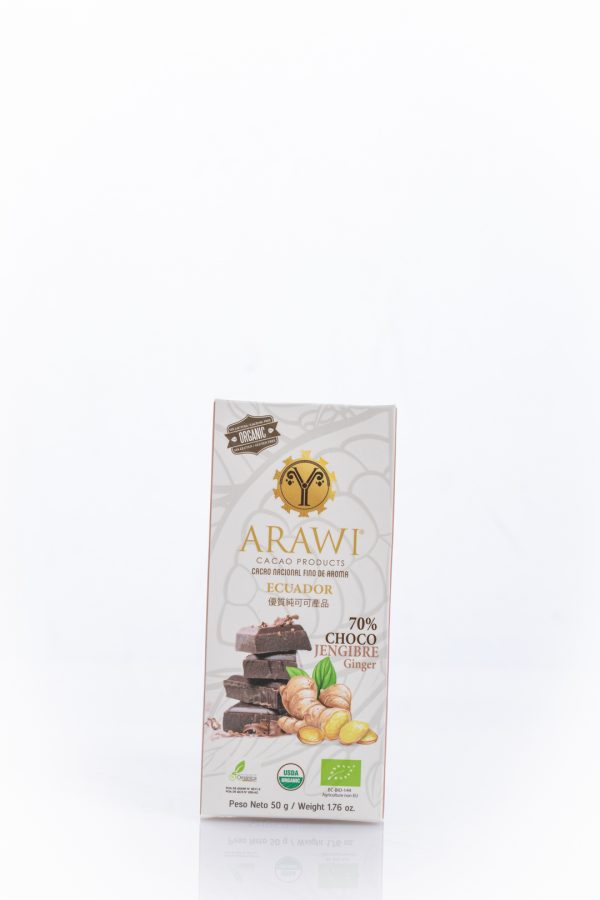 Barra de Chocolate Orgánico 70% con Jengibre