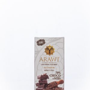 Barra de Chocolate Orgánico 70% Cacao + Nibs